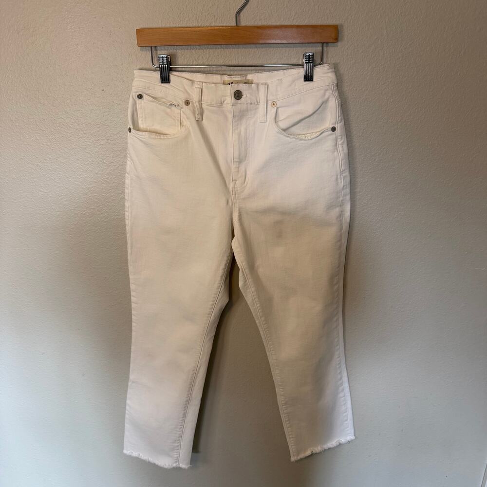 Madewell The High-Rise Slim Crop Boyjean White Size 27 - Picture 2 of 6